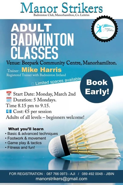 Badminton Classes Manorhamilton Leitrim